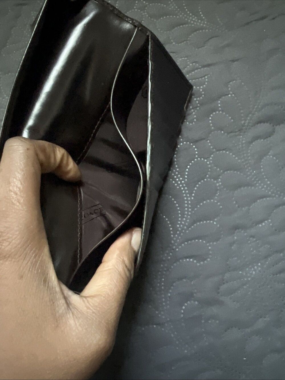 VTG Coach Men’s Long Wallet Manhattan Collection Dark Expresso Genuine Leather - Picture 6 of 14